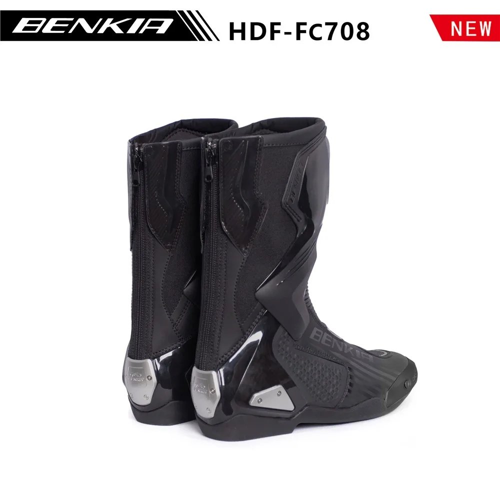 BENKIA HDF-FC708T Off-Road Motorcycle Bota Professional Track Riding Rally Race Boot Cowhide Waterproof Racing Anti-Collision