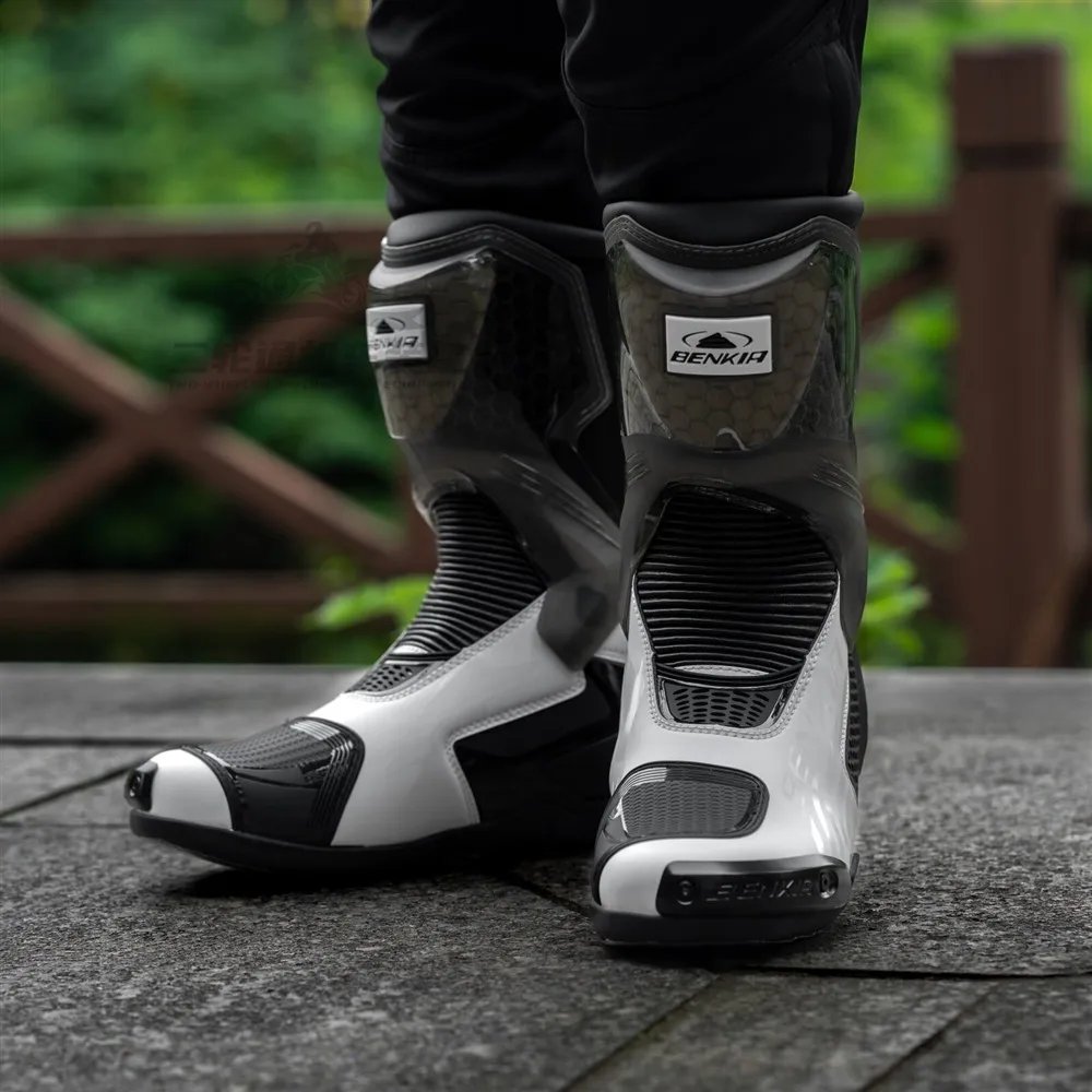 BENKIA HDF-FC708T Off-Road Motorcycle Bota Professional Track Riding Rally Race Boot Cowhide Waterproof Racing Anti-Collision