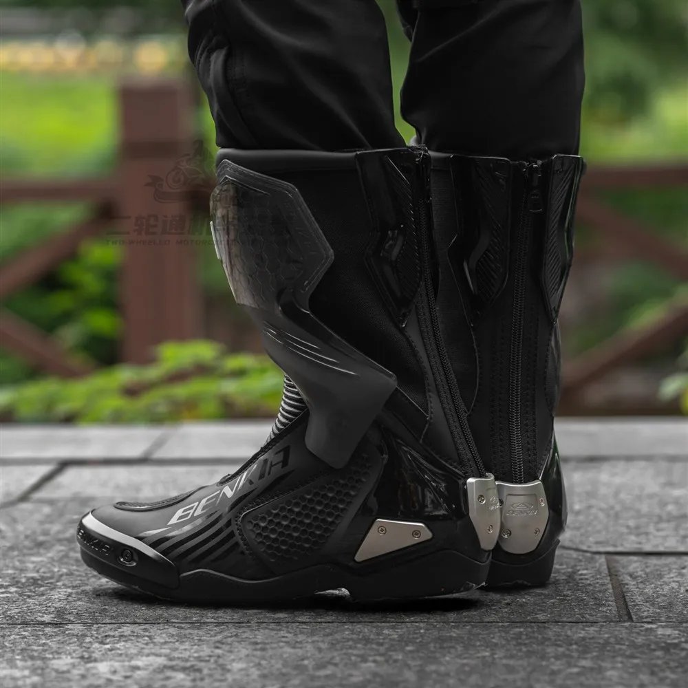 BENKIA HDF-FC708T Off-Road Motorcycle Bota Professional Track Riding Rally Race Boot Cowhide Waterproof Racing Anti-Collision