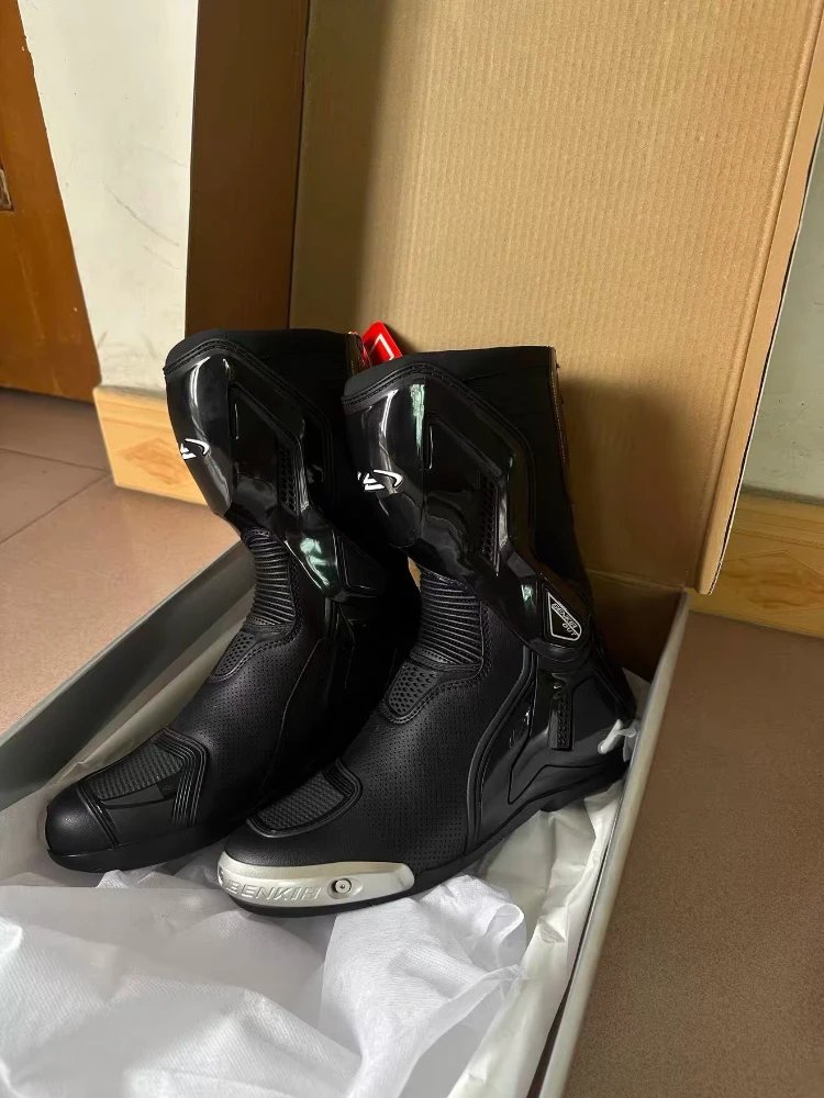 BENKIA New Motorcycle Racing Boots Perforated Summer Breathable Cool Track Motorcycle Shoes Knight Riding Boots SH-208 BENKIA New Motorcycle Racing Boots Perforated Summer Breathable Cool Track Motorcycle Shoes Knight Riding Boots SH-208