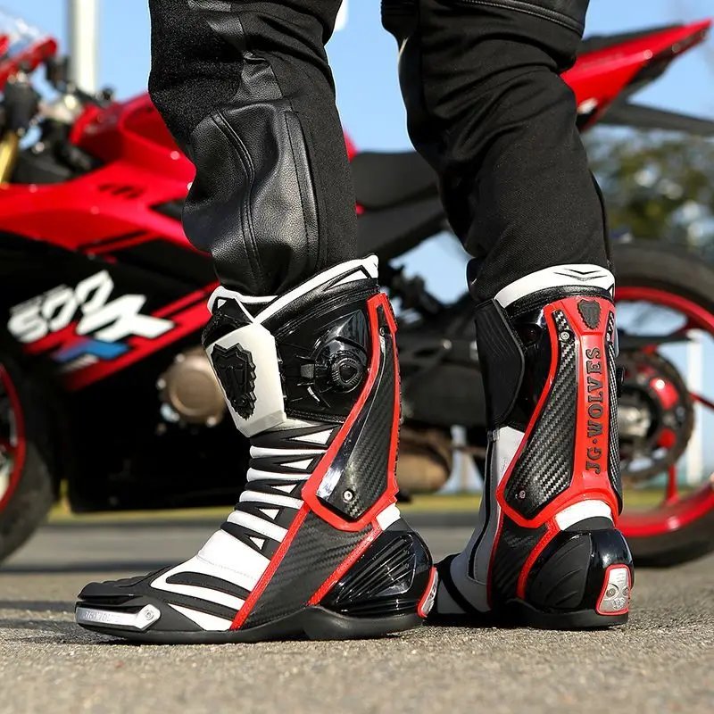 JG WOLVES Motorcycle Boots Men Nine Strand Wolf Riding Shoes Protective Racing Gear motocross boots נעלי רכיבה לאופנוע כביש