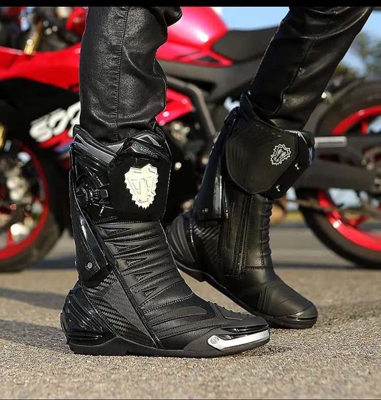 JG WOLVES Motorcycle Boots Men Nine Strand Wolf Riding Shoes Protective Racing Gear motocross boots נעלי רכיבה לאופנוע כביש
