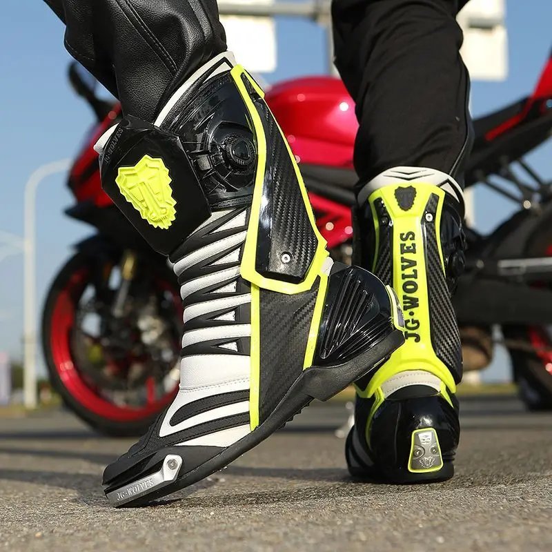 JG WOLVES Motorcycle Boots Men Nine Strand Wolf Riding Shoes Protective Racing Gear motocross boots נעלי רכיבה לאופנוע כביש