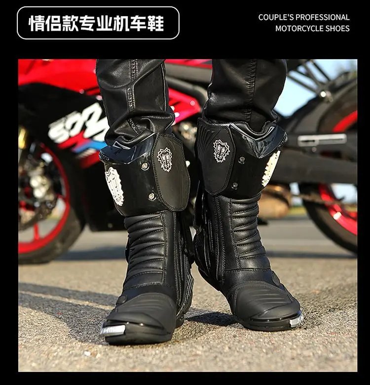 JG WOLVES Motorcycle Boots Men Nine Strand Wolf Riding Shoes Protective Racing Gear motocross boots נעלי רכיבה לאופנוע כביש