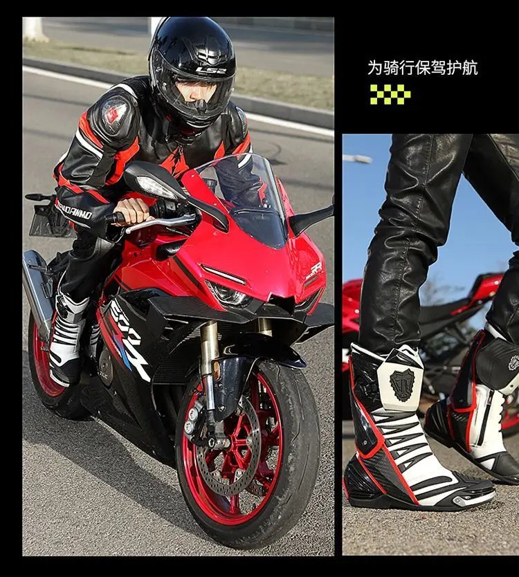 JG WOLVES Motorcycle Boots Men Nine Strand Wolf Riding Shoes Protective Racing Gear motocross boots נעלי רכיבה לאופנוע כביש