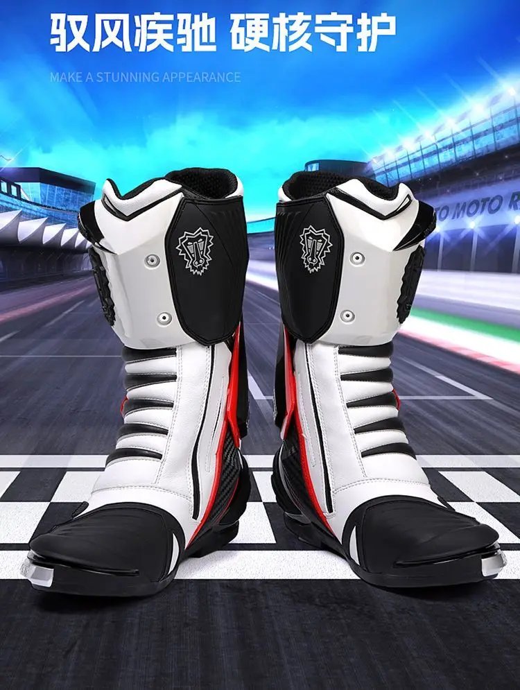 JG WOLVES Motorcycle Boots Men Nine Strand Wolf Riding Shoes Protective Racing Gear motocross boots נעלי רכיבה לאופנוע כביש