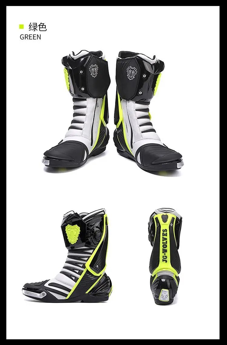 JG WOLVES Motorcycle Boots Men Nine Strand Wolf Riding Shoes Protective Racing Gear motocross boots נעלי רכיבה לאופנוע כביש