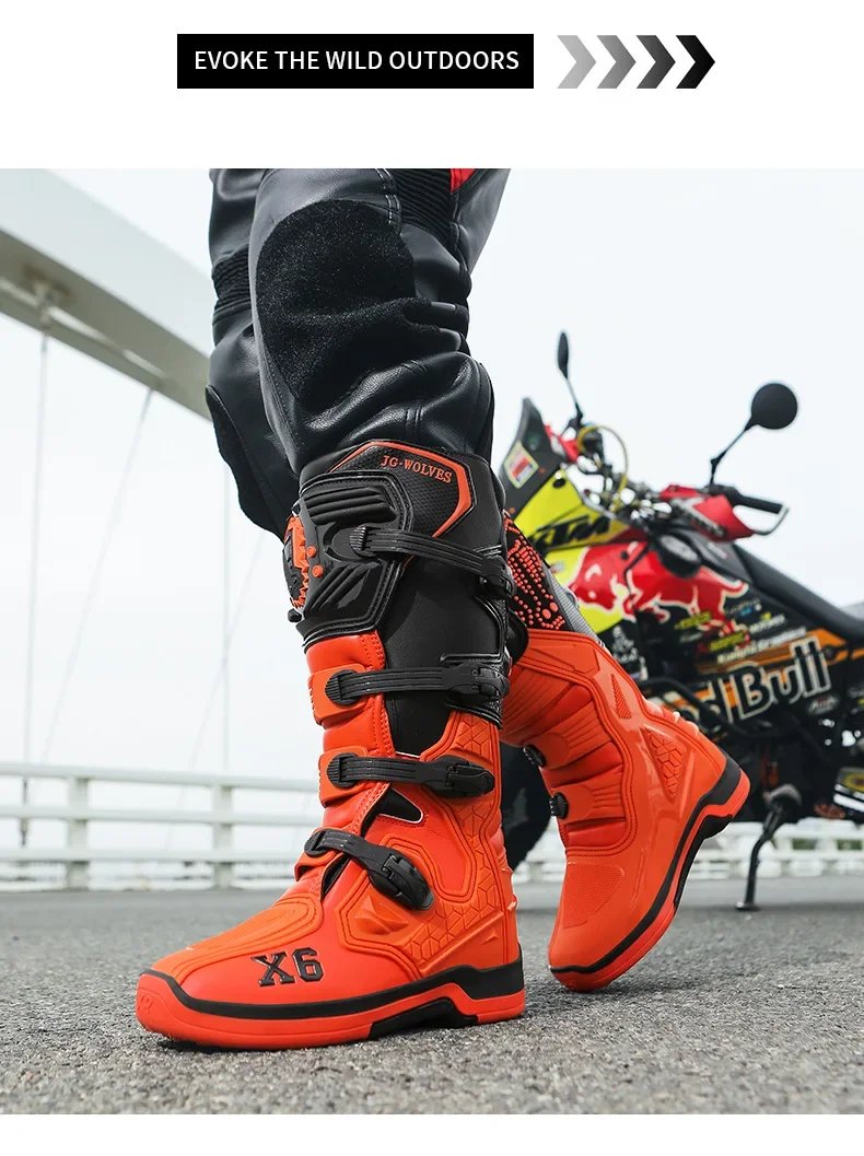 Track Shoes Motorcycle Anti-skid Motocross Boots Off-road Locomotive Riding Boots Tension Off-road Anti-drop Riding Equipment