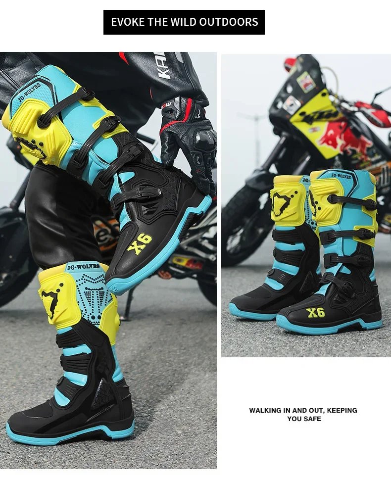 Track Shoes Motorcycle Anti-skid Motocross Boots Off-road Locomotive Riding Boots Tension Off-road Anti-drop Riding Equipment