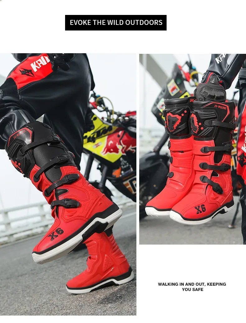 Track Shoes Motorcycle Anti-skid Motocross Boots Off-road Locomotive Riding Boots Tension Off-road Anti-drop Riding Equipment
