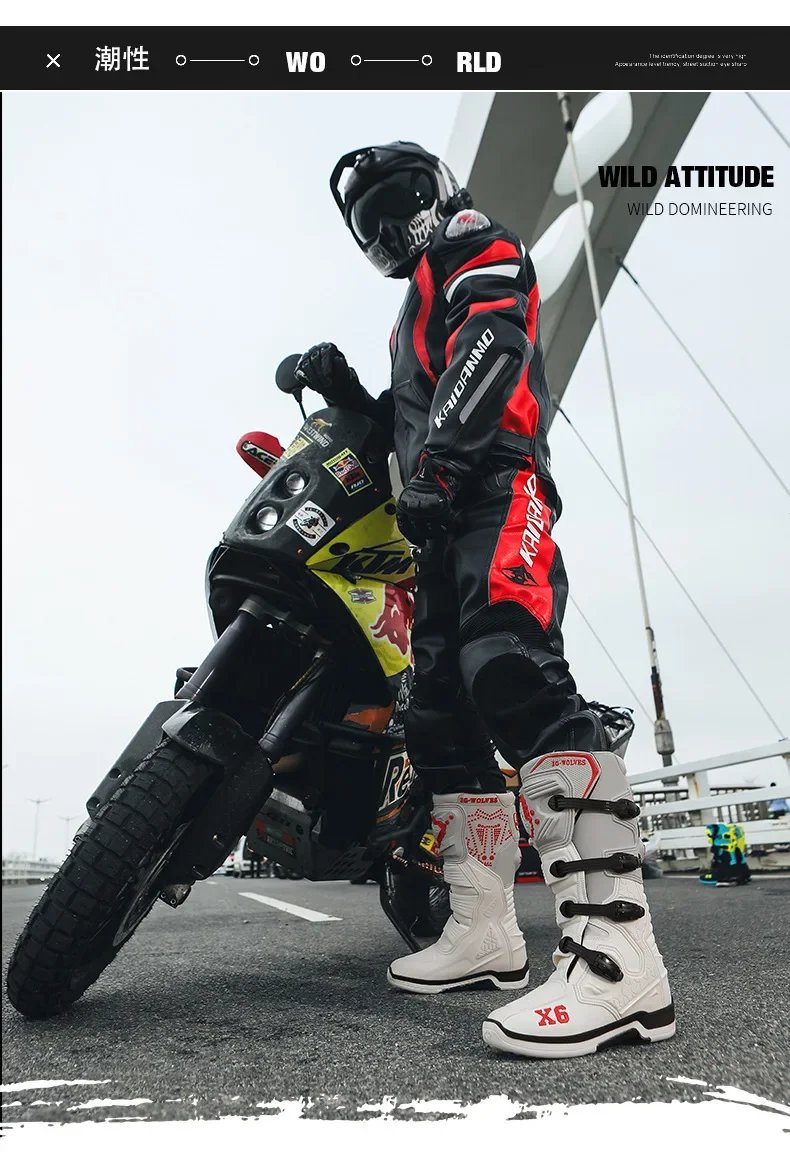 Track Shoes Motorcycle Anti-skid Motocross Boots Off-road Locomotive Riding Boots Tension Off-road Anti-drop Riding Equipment