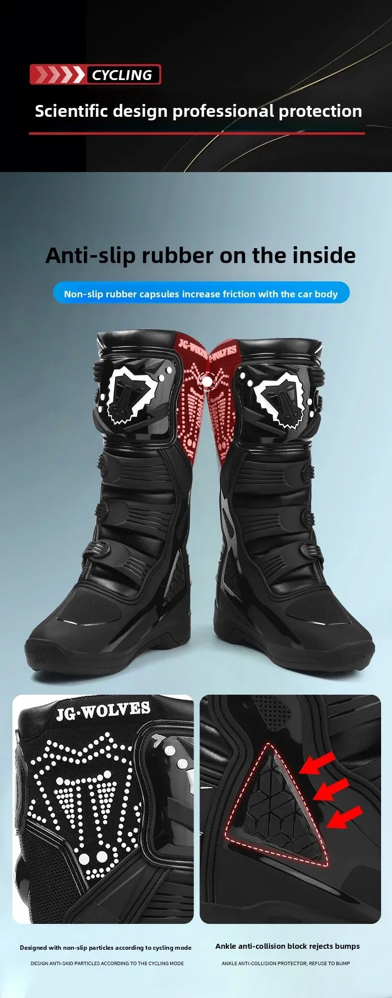 Track Shoes Motorcycle Anti-skid Motocross Boots Off-road Locomotive Riding Boots Tension Off-road Anti-drop Riding Equipment