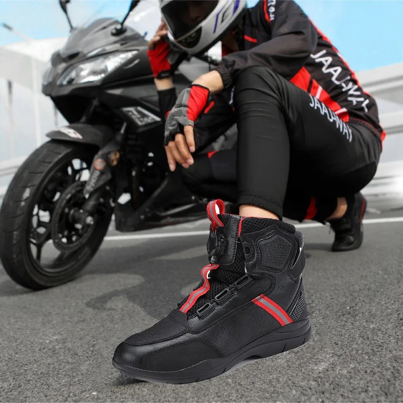 Motorcycle Boots Men Motor Motorbike Riding Shoes Anti-fall Motorcycle Shoes Motocross Off-Road Racing Boots