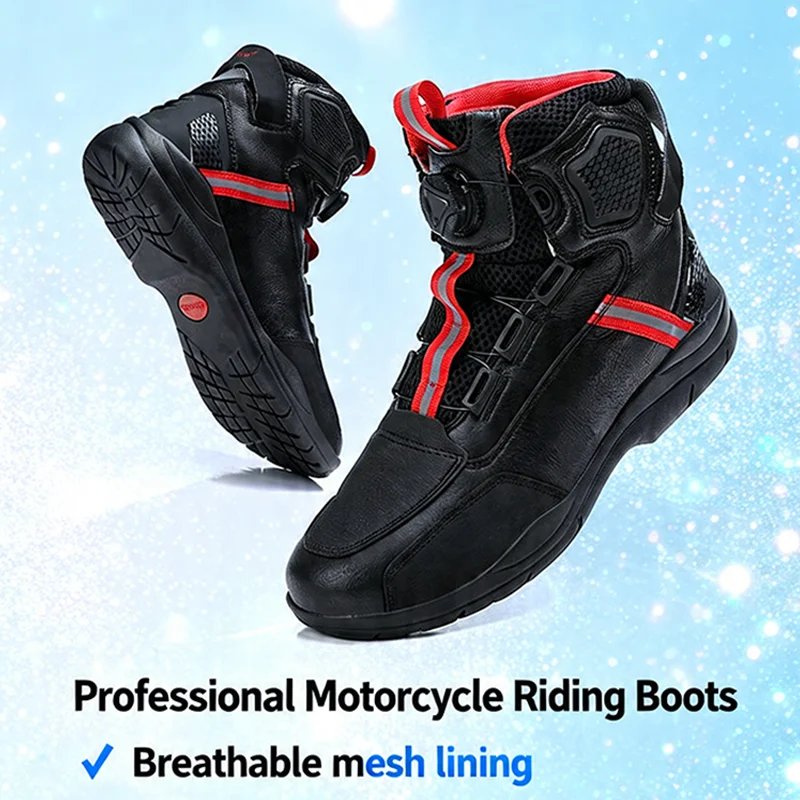 Motorcycle Boots Men Motor Motorbike Riding Shoes Anti-fall Motorcycle Shoes Motocross Off-Road Racing Boots