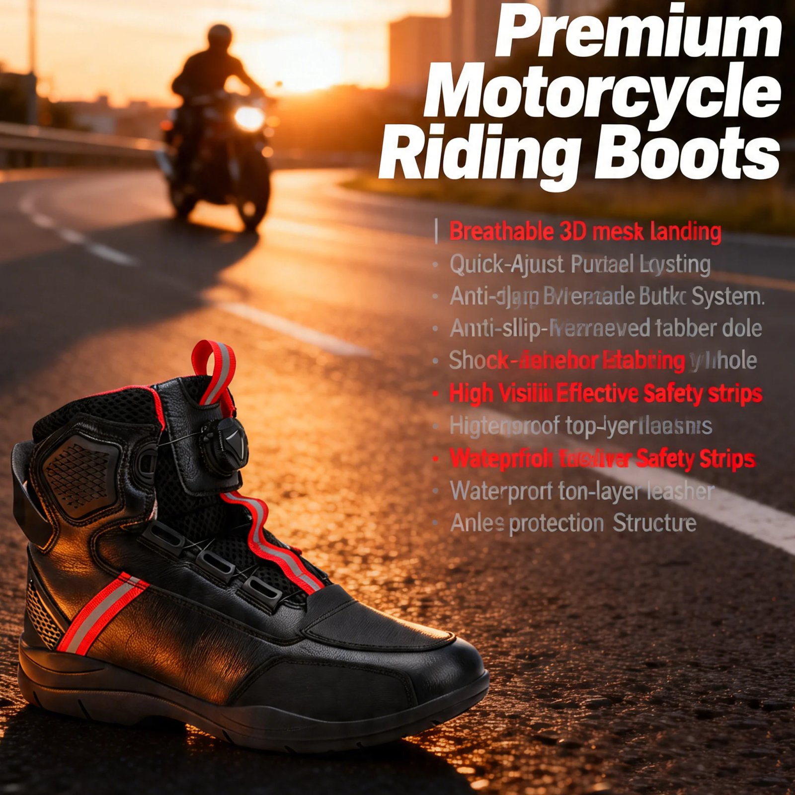 Motorcycle Boots Men Motor Motorbike Riding Shoes Anti-fall Motorcycle Shoes Motocross Off-Road Racing Boots