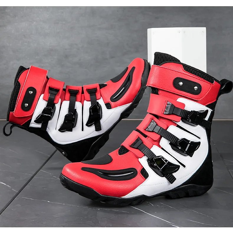 Motorcycle Boots Man Studded Boots Anti-Fall Motorcycle Equipment Wear-Resistant Motocross Boots