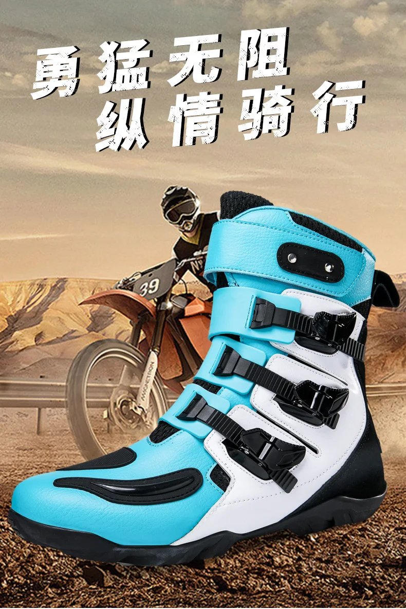 Motorcycle Boots Man Studded Boots Anti-Fall Motorcycle Equipment Wear-Resistant Motocross Boots