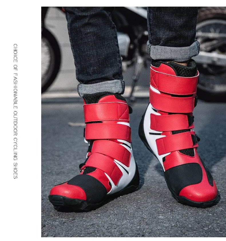 Motorcycle Boots Man Studded Boots Anti-Fall Motorcycle Equipment Wear-Resistant Motocross Boots