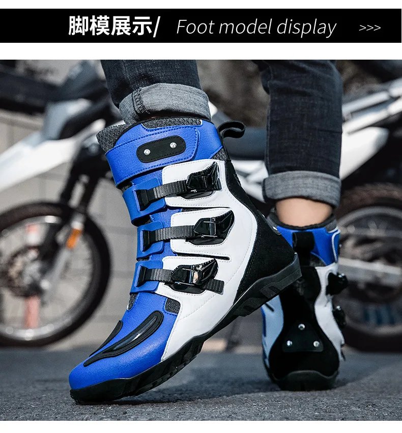 Motorcycle Boots Man Studded Boots Anti-Fall Motorcycle Equipment Wear-Resistant Motocross Boots
