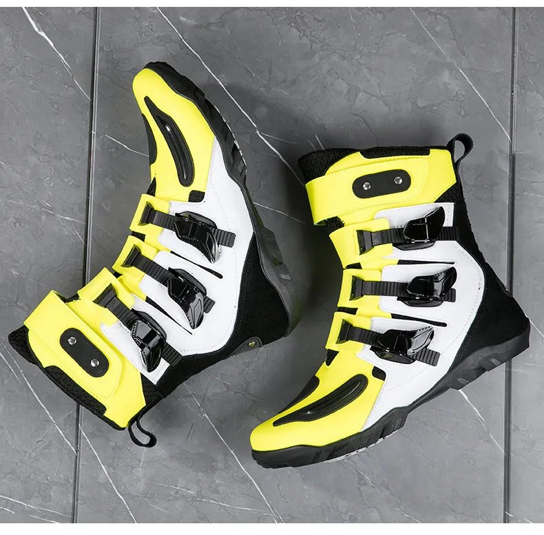 Motorcycle Boots Man Studded Boots Anti-Fall Motorcycle Equipment Wear-Resistant Motocross Boots