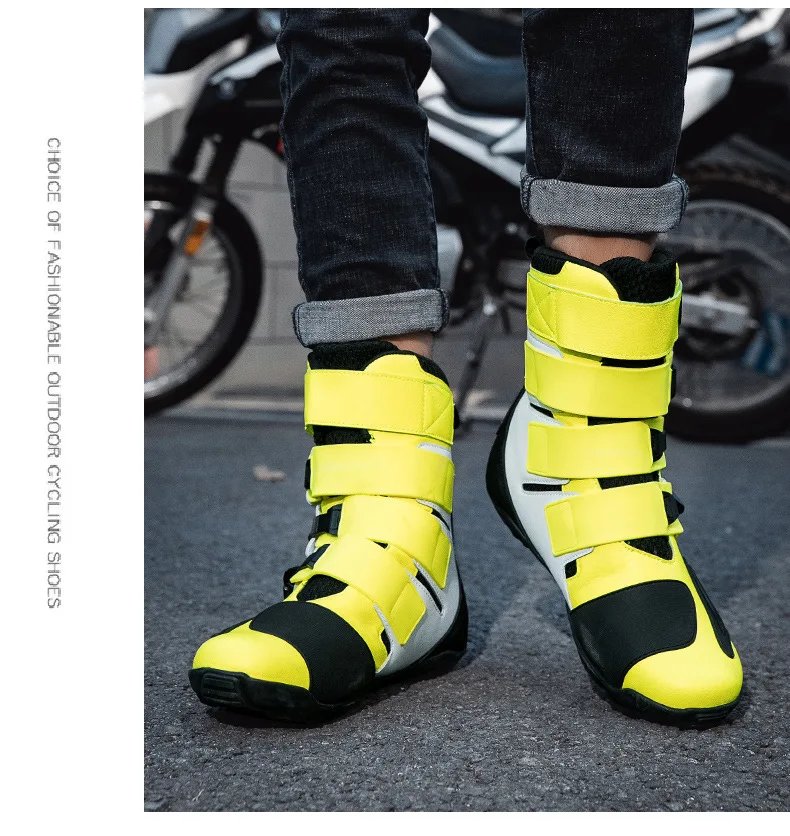 Motorcycle Boots Man Studded Boots Anti-Fall Motorcycle Equipment Wear-Resistant Motocross Boots
