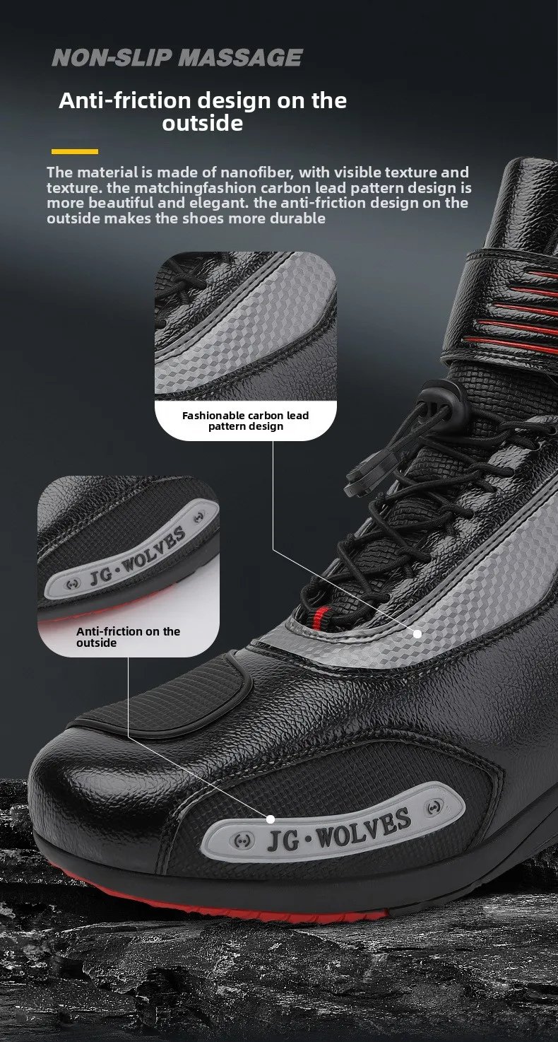 Motorcycle Shoes Men Off-road Adventure Motocross Low Boots  Retro Black Riding Shoes Rubber Sole Waterproof Motorcyclist Shoes