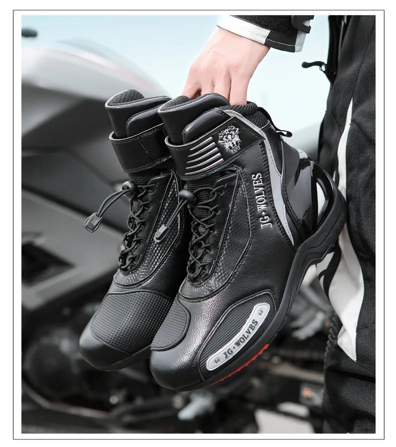 Motorcycle Shoes Men Off-road Adventure Motocross Low Boots  Retro Black Riding Shoes Rubber Sole Waterproof Motorcyclist Shoes