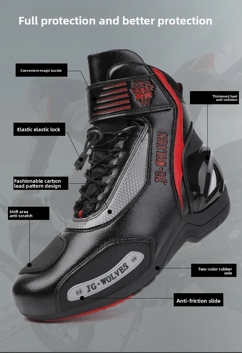 Motorcycle Shoes Men Off-road Adventure Motocross Low Boots  Retro Black Riding Shoes Rubber Sole Waterproof Motorcyclist Shoes