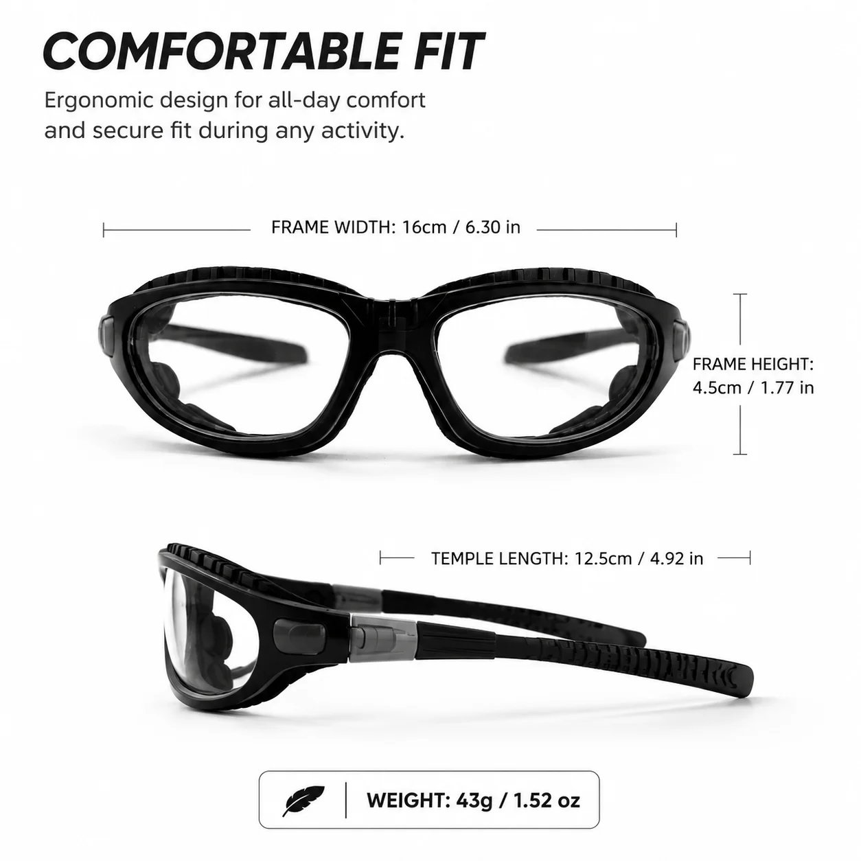 Foam-sealed windproof and dustproof safety goggles, unisex outdoor cycling glasses, relieve dry eye discomfort Foam-sealed windproof and dustproof safety goggles, unisex outdoor cycling glasses, relieve dry eye discomfort