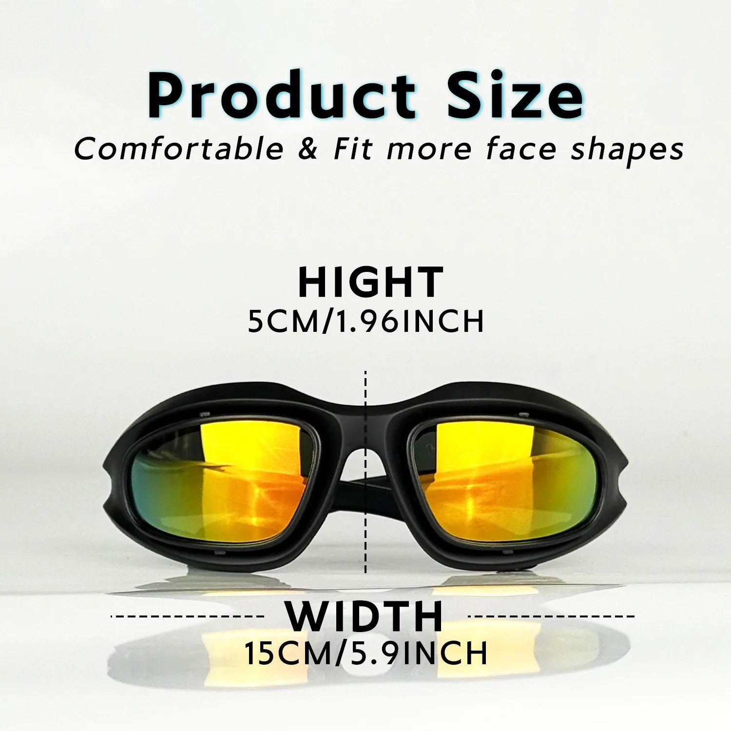 Outdoor Sports Cycling Glasses Goggles Set, CS Tactical Protective Glasses, Polarized Motorcycle Wind Goggles Eyewear Set