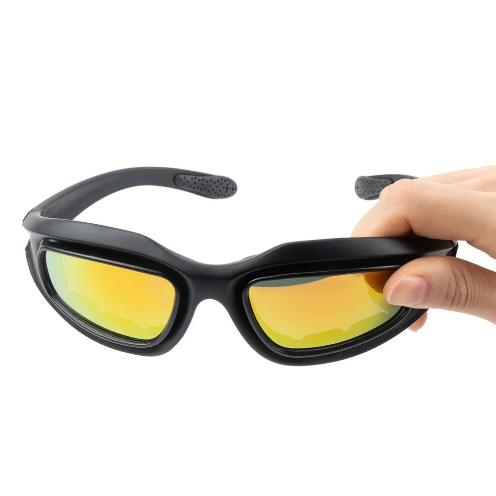 KEMiMOTO Polarized Motorcycle Glasses Sunglasses For Shooting Eye Protection Windproof Moto Goggles UV400 Antifog clear Lens
