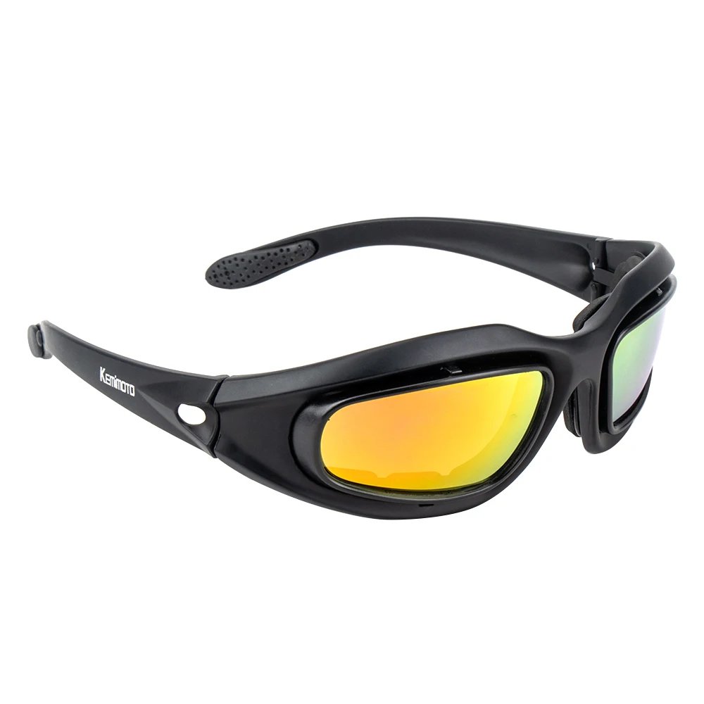 KEMiMOTO Polarized Motorcycle Glasses Sunglasses For Shooting Eye Protection Windproof Moto Goggles UV400 Antifog clear Lens