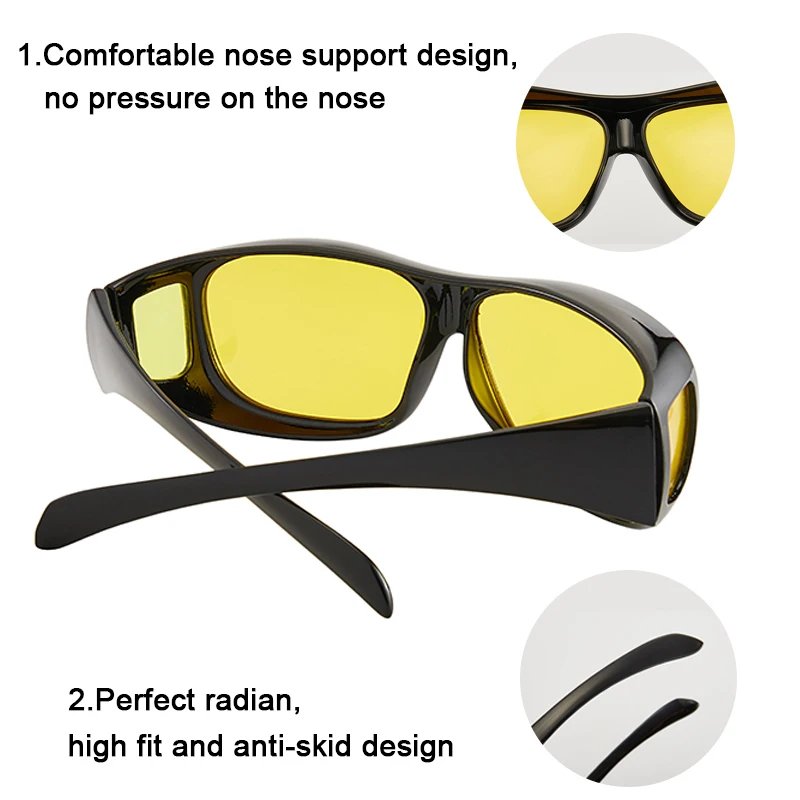 Car Night Vision Driving Glasses Anti-Glare Motorcycle Bicycle Driver Goggles UV Protection Sunglasses Eyewear Car Accessries Car Night Vision Driving Glasses Anti-Glare Motorcycle Bicycle Driver Goggles UV Protection Sunglasses Eyewear Car Accessries
