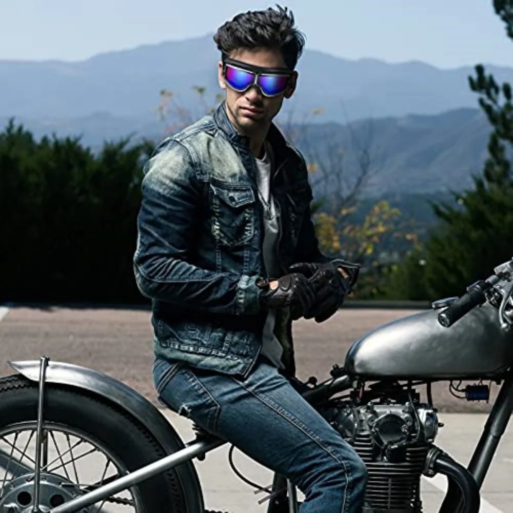 Windproof Motorcycle Helmet Glasses Leather Safety Protective Anti-glare Motocross Cross-country Steampunk Glass Various Styles