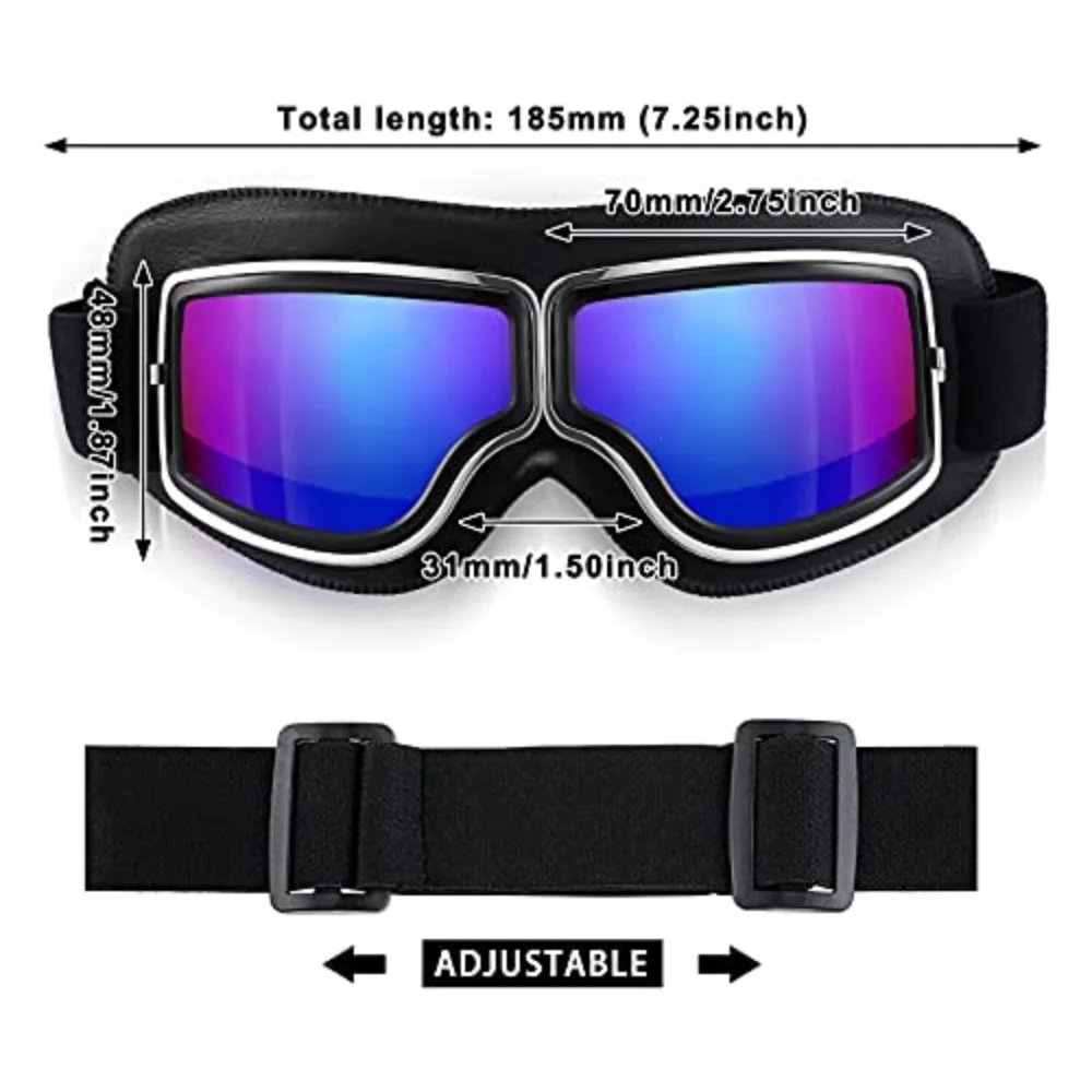 Windproof Motorcycle Helmet Glasses Leather Safety Protective Anti-glare Motocross Cross-country Steampunk Glass Various Styles