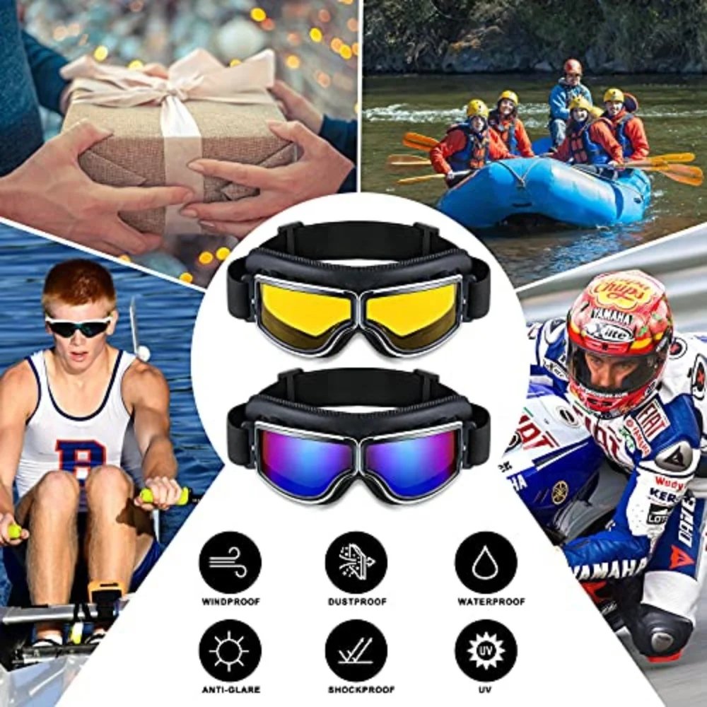 Windproof Motorcycle Helmet Glasses Leather Safety Protective Anti-glare Motocross Cross-country Steampunk Glass Various Styles