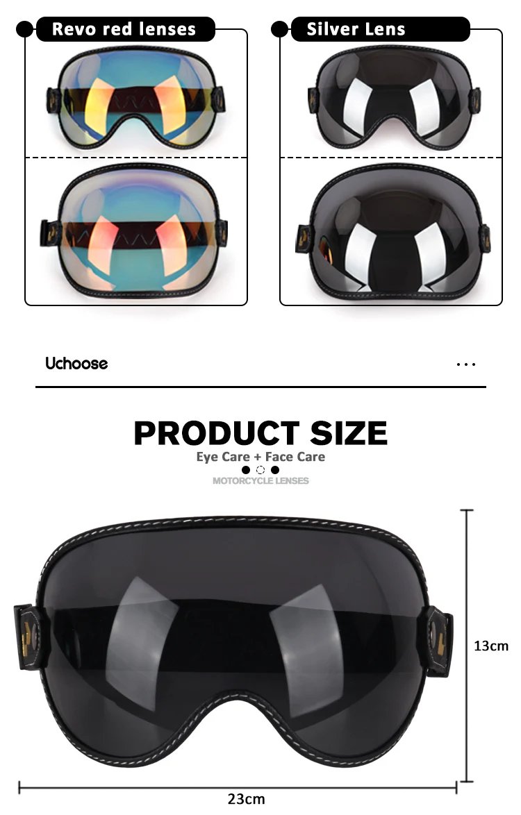 Uchoose Retro Motorcycle Goggle Universal Bubble Visor UV Protection Vintage Motorbike Riding Glasses Helmet Lens Shield Durable Uchoose Retro Motorcycle Goggle Universal Bubble Visor UV Protection Vintage Motorbike Riding Glasses Helmet Lens Shield Durable