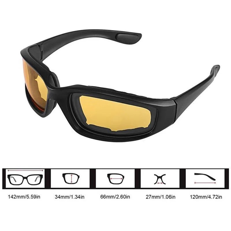 Motorcycle Wind Sand Riding Glasses Anti-Glare Polarized Night Driving Lens Outdoor Sunglasses