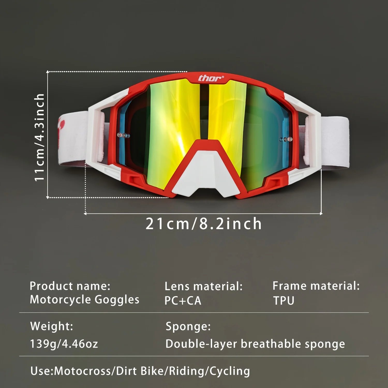 Motocross Goggles for Men Women, Off Road Motorcycle Riding Glasses with Blue Mirror Lens, Adjustable Strap, Wide Vision PC Lens, Wind Dust Protection for Dirt Bike ATV MX Cycling Motocross Goggles for Men Women, Off Road Motorcycle Riding Glasses with Blue Mirror Lens, Adjustable Strap, Wide Vision PC Lens, Wind Dust Protection for Dirt Bike ATV MX Cycling