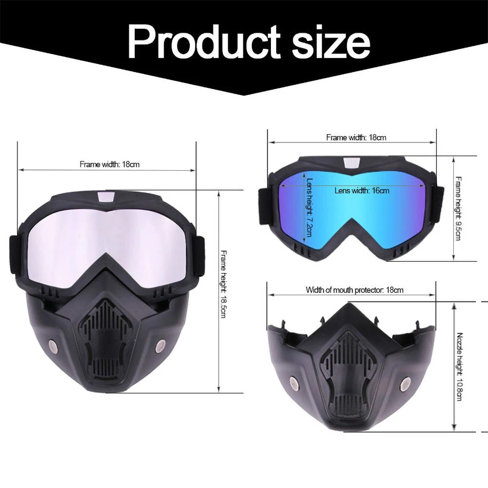 Protective Motorcycle Face Mask Removable Full Face Tactical Motorcycle Helmet Goggles Riding Motocross Glasses Moto Accessories Protective Motorcycle Face Mask Removable Full Face Tactical Motorcycle Helmet Goggles Riding Motocross Glasses Moto Accessories