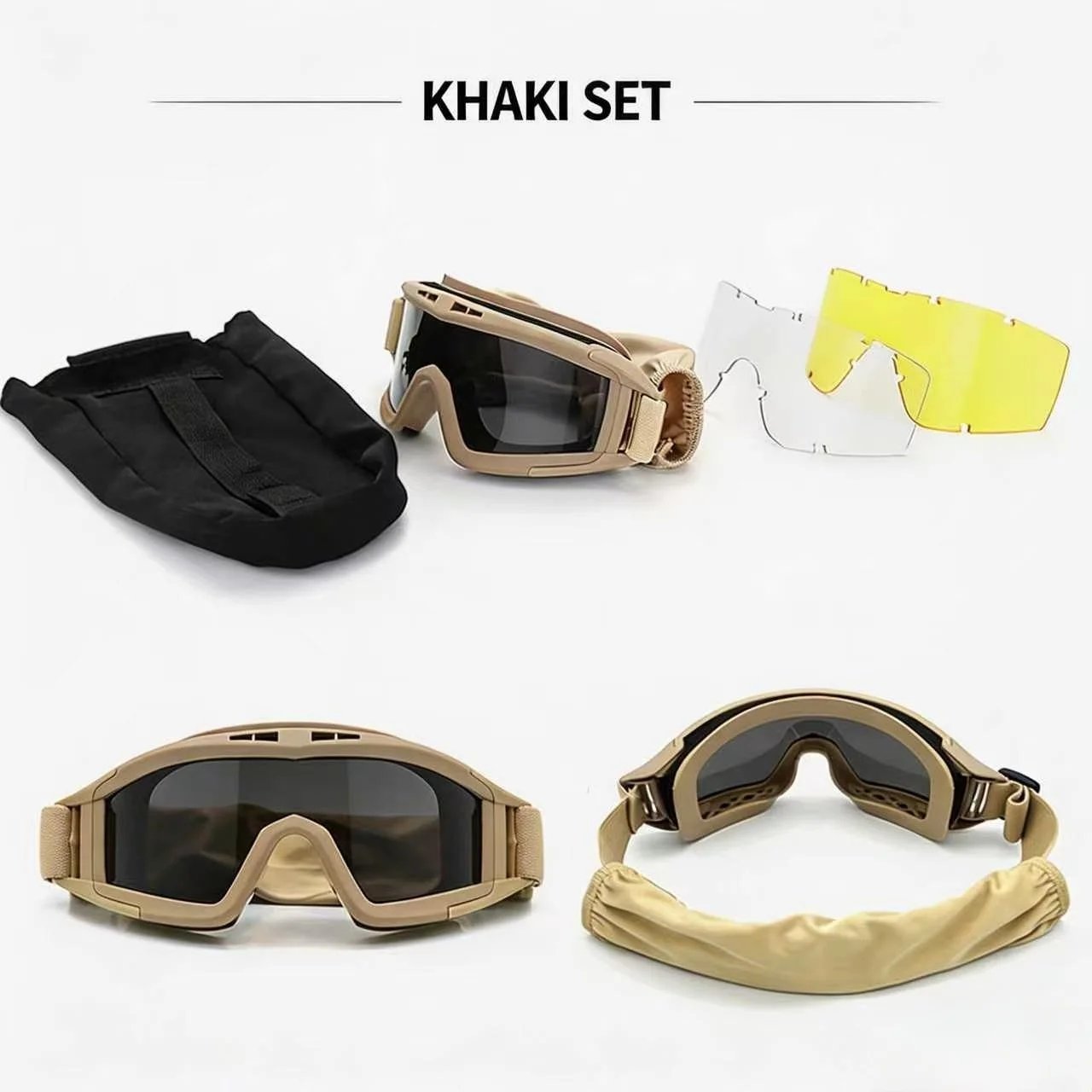 Grasshopper Tactical Goggle Kit,3 Swap Anti-Explosion Lenses,Shooting Bike Moto,Dustproof Helmet Fit Outdoor Eyewear Gear Grasshopper Tactical Goggle Kit,3 Swap Anti-Explosion Lenses,Shooting Bike Moto,Dustproof Helmet Fit Outdoor Eyewear Gear