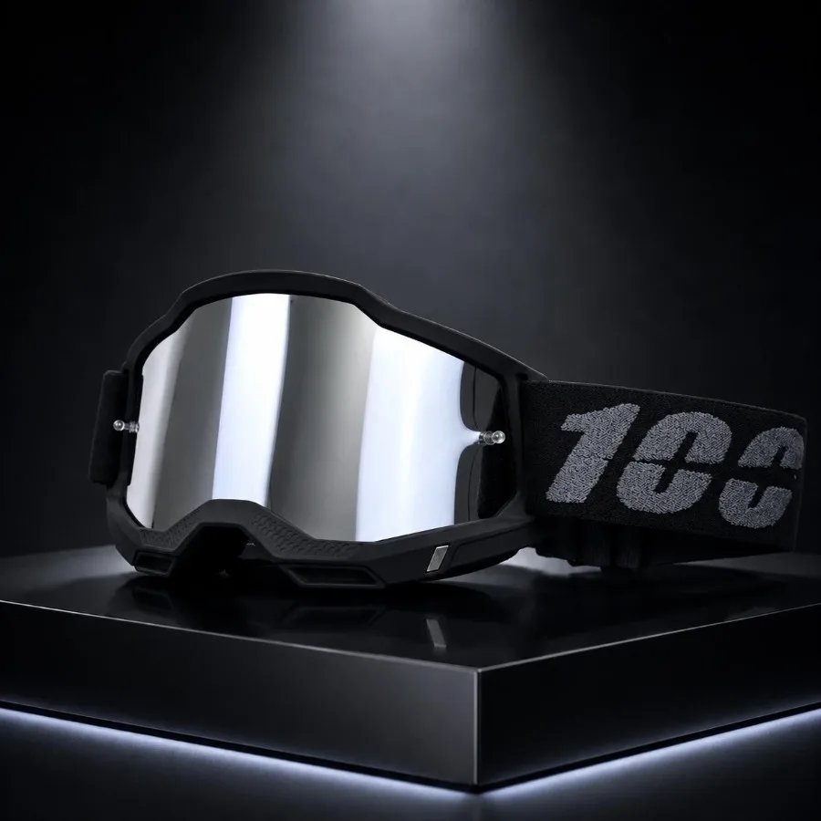 Motocross Goggles for Men Women, Motorcycle Riding Goggles with PC Lens, Adjustable Strap, Wind Dust Protection Eyewear for Dirt Bike ATV MTB Off-Road Cycling