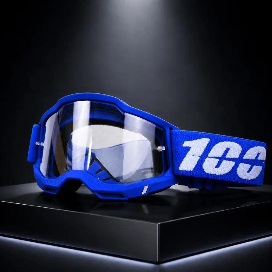 Motocross Goggles for Men Women, Motorcycle Riding Goggles with PC Lens, Adjustable Strap, Wind Dust Protection Eyewear for Dirt Bike ATV MTB Off-Road Cycling