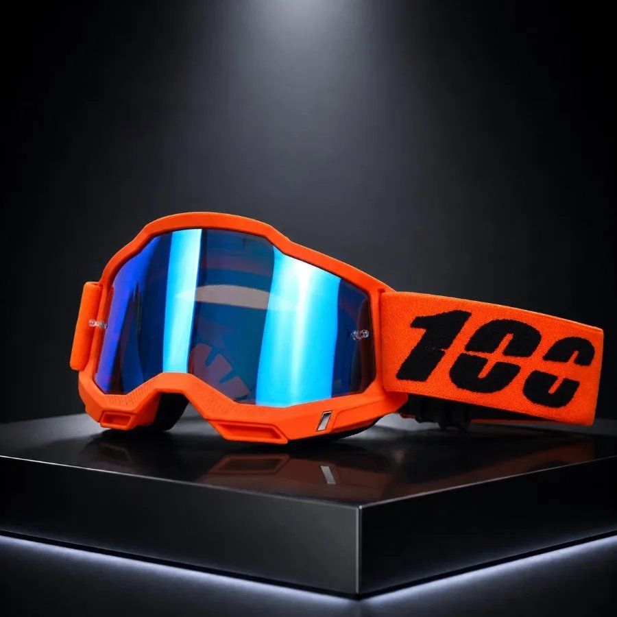 Motocross Goggles for Men Women, Motorcycle Riding Goggles with PC Lens, Adjustable Strap, Wind Dust Protection Eyewear for Dirt Bike ATV MTB Off-Road Cycling
