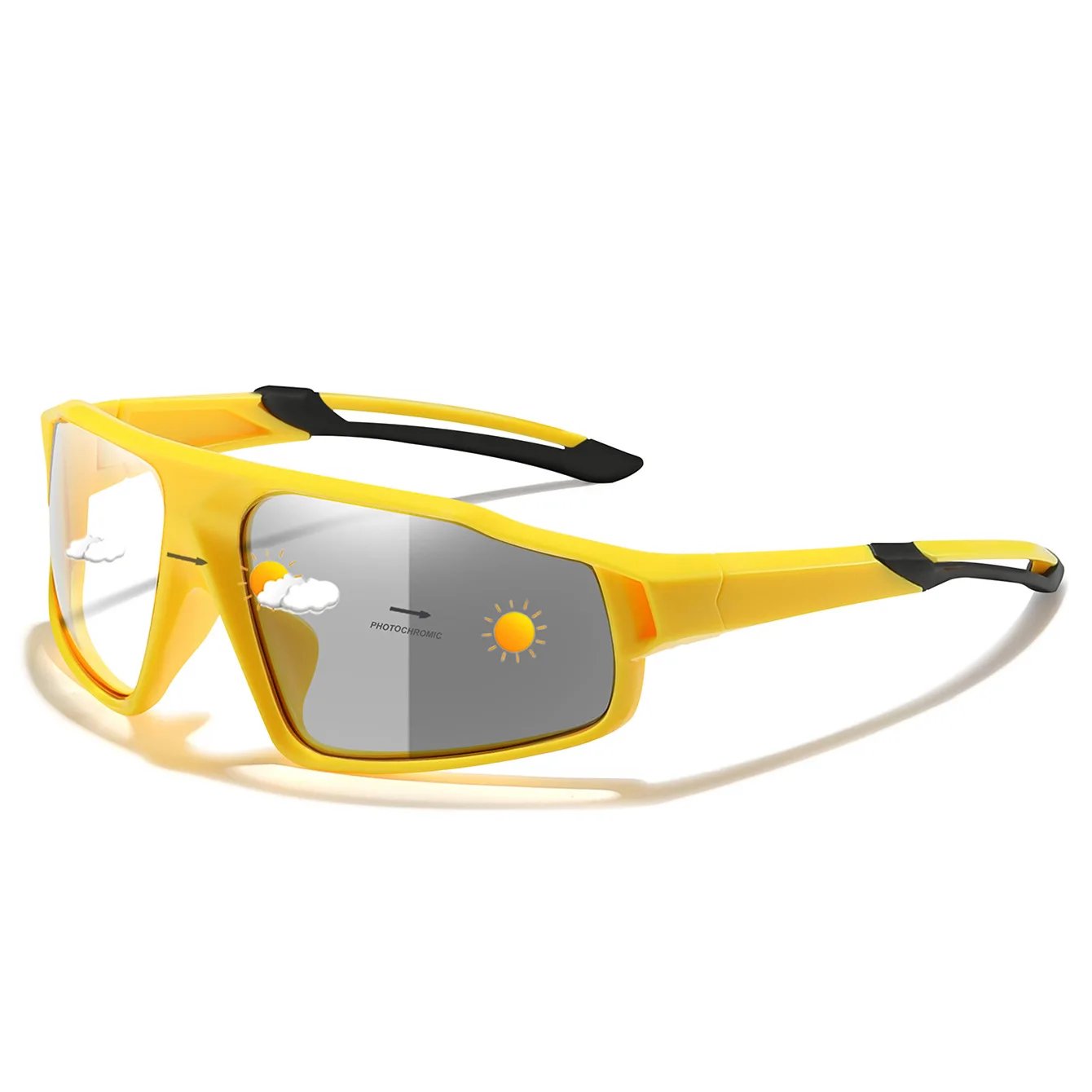 Unisex Photochromic Motorcycle Glasses Big Frame Outdoor Sports Cycling Running Hiking Driving Protective Goggles for Men Women