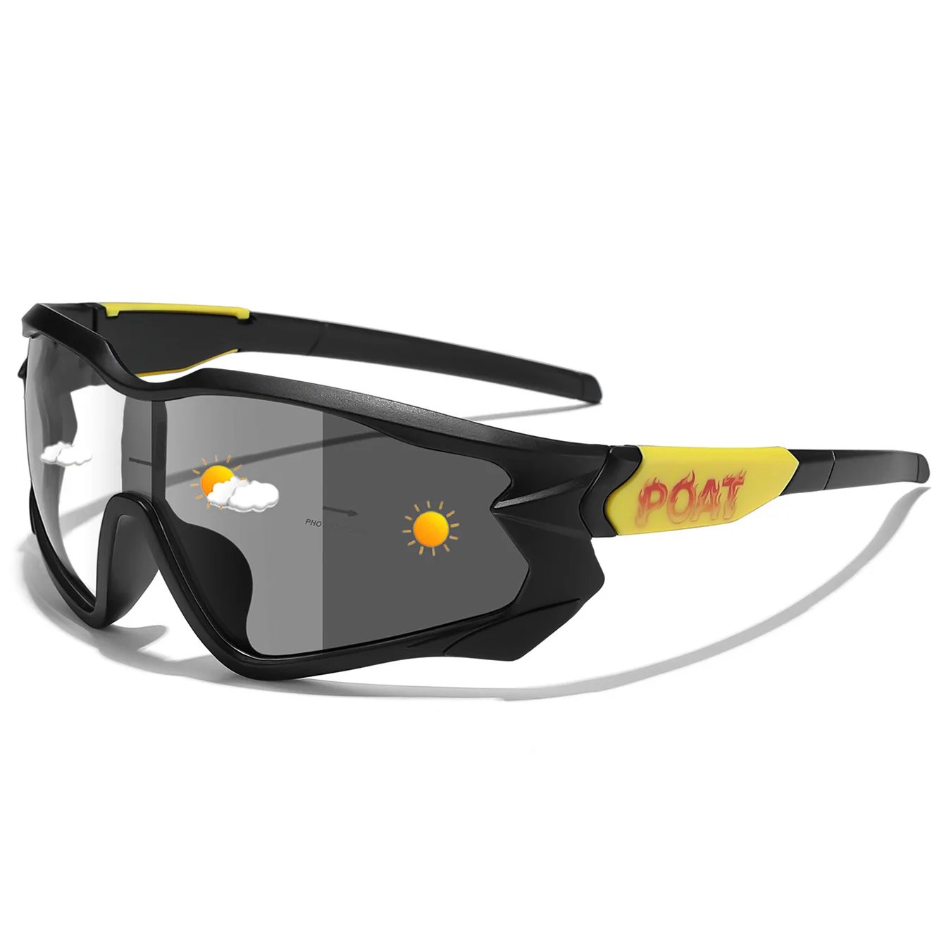 Unisex Photochromic Motorcycle Glasses Big Frame Outdoor Sports Cycling Running Hiking Driving Protective Goggles for Men Women