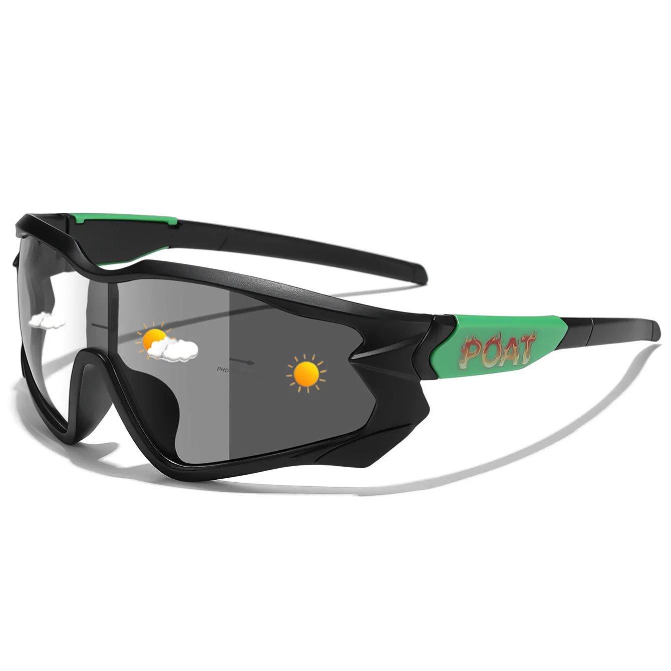 Unisex Photochromic Motorcycle Glasses Big Frame Outdoor Sports Cycling Running Hiking Driving Protective Goggles for Men Women