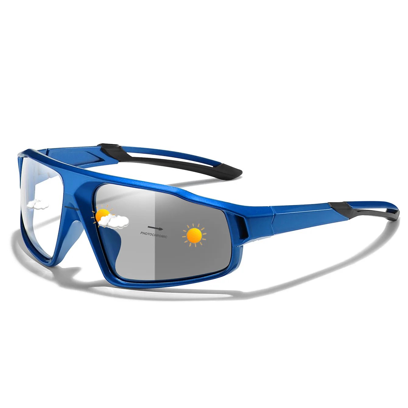 Unisex Photochromic Motorcycle Glasses Big Frame Outdoor Sports Cycling Running Hiking Driving Protective Goggles for Men Women