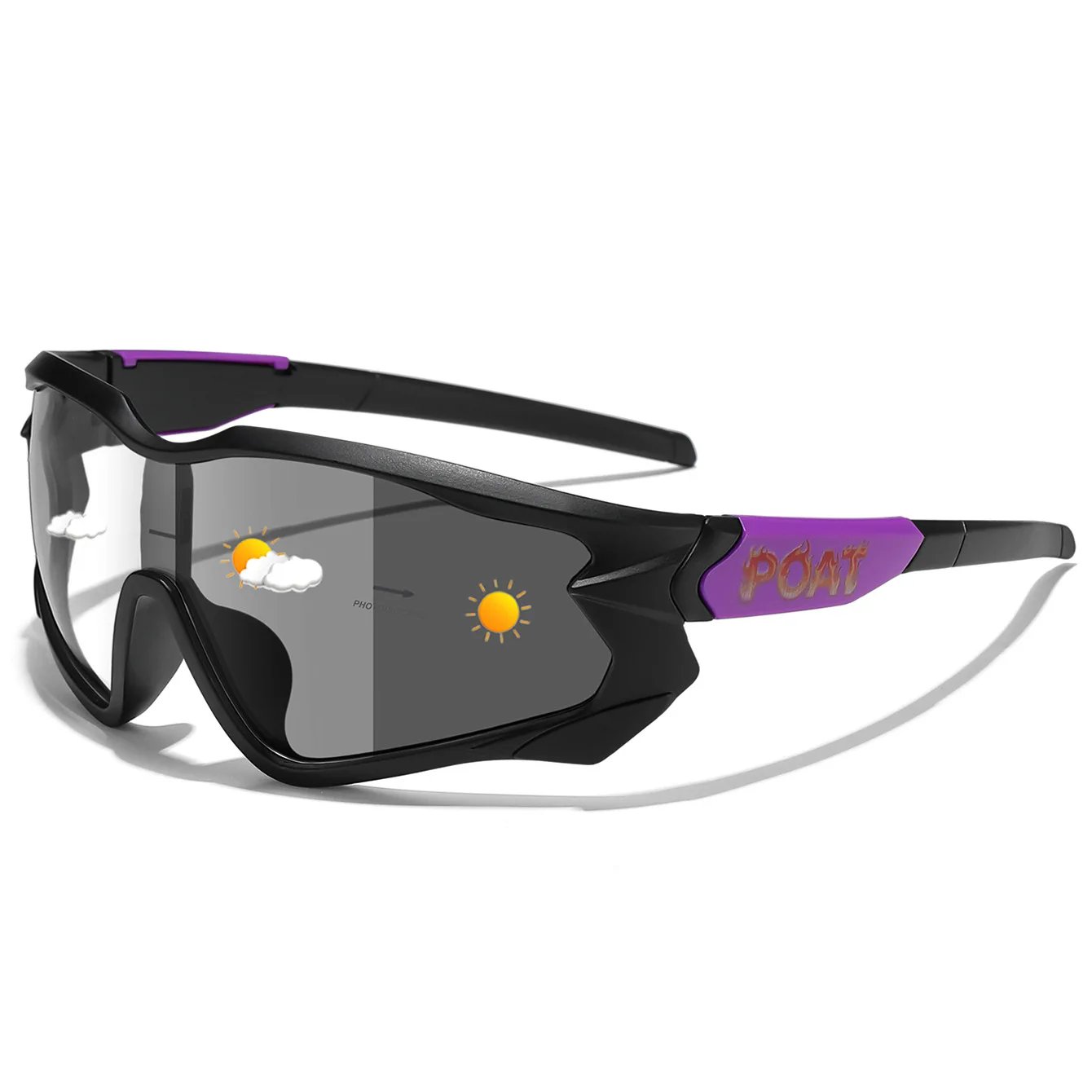 Unisex Photochromic Motorcycle Glasses Big Frame Outdoor Sports Cycling Running Hiking Driving Protective Goggles for Men Women