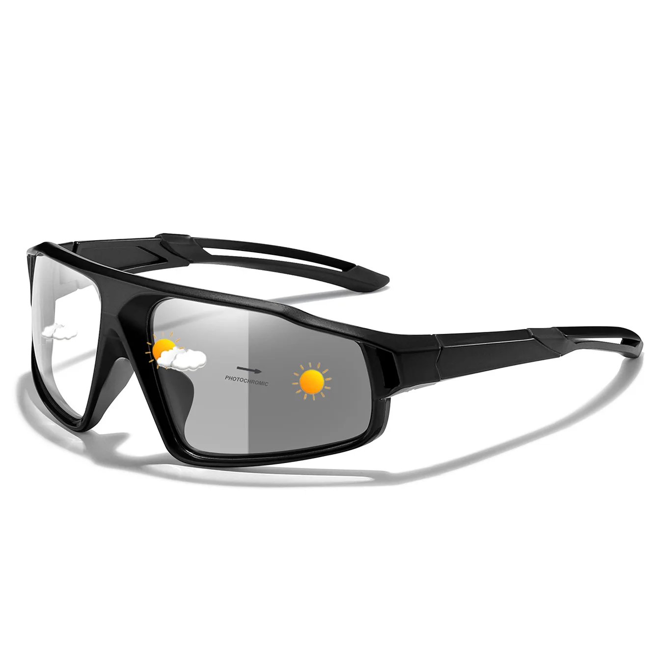 Unisex Photochromic Motorcycle Glasses Big Frame Outdoor Sports Cycling Running Hiking Driving Protective Goggles for Men Women